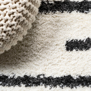 Alaro Berber Stripe Shag Area Rug